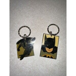 2 Vintage 1988 DC Comics BATMAN Metal Keychains By Gift Creations II